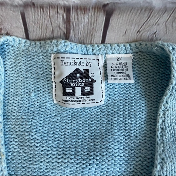 Storybook Knits “Kimono Style” Cardigan Sweater Embroidered SZ 2XL - Picture 4 of 11